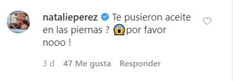 Divertido comentario de Natalie Pérez en un post de Maluma: "¿Te pusieron aceite en las piernas? Por favor, ¡no!”