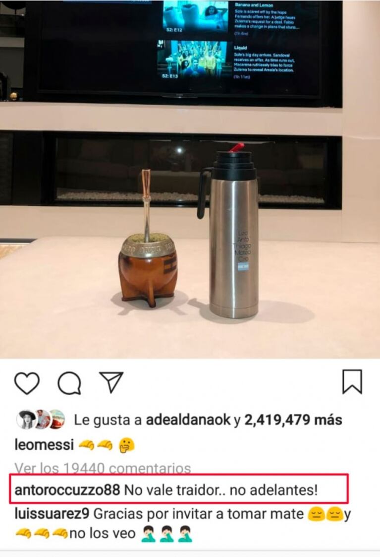 Divertido reclamo de Antonela Roccuzzo a Lionel Messi por no esperarla para ver una serie: "No vale, traidor"