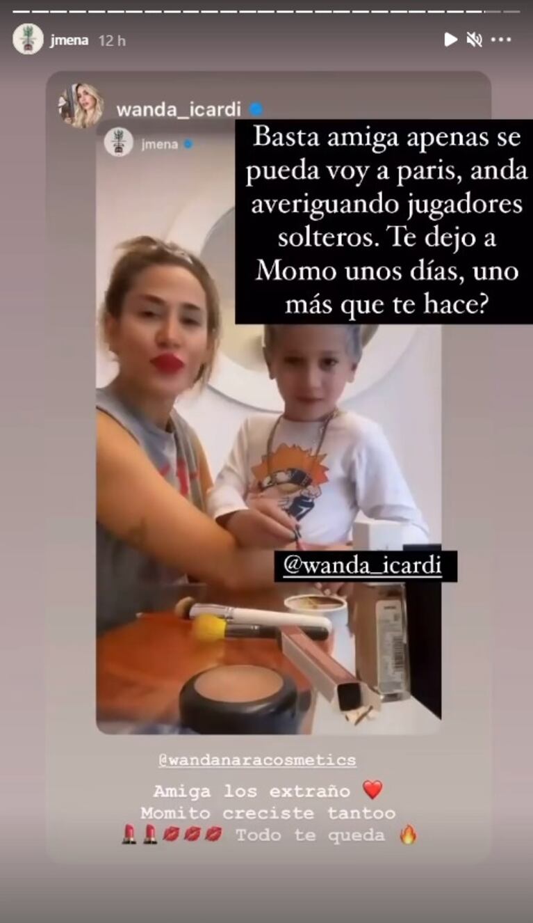 Divertido y picante pedido de Jimena Barón a su amiga Wanda Nara: "Andá averiguando jugadores solteros"