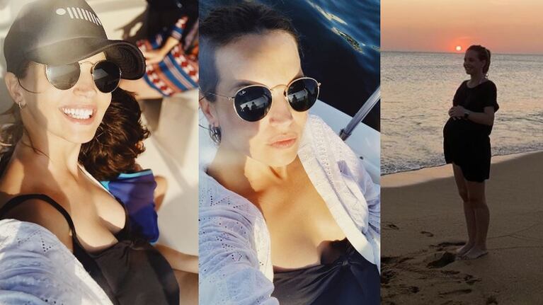 Divina, Sabrina disfruta de su embarazo en las playas de Uruguay.