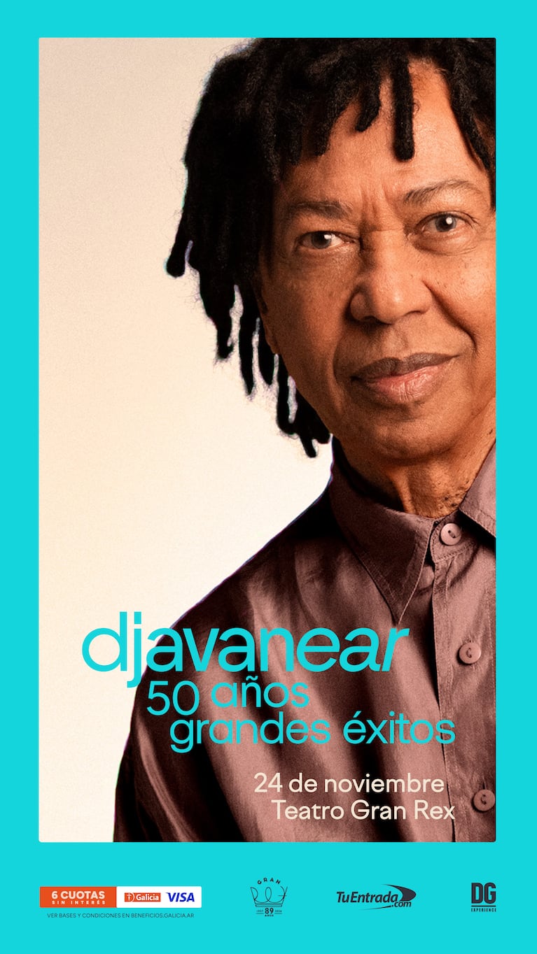 Djavan celebra 50 años de carrera con un show en el Teatro Gran Rex de Buenos Aires