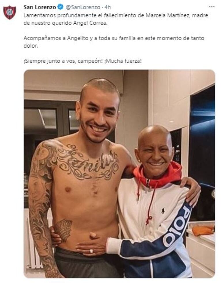 Dolor en la Selección Argentina: murió la madre de Ángel Correa, víctima de una cruel enfermedad