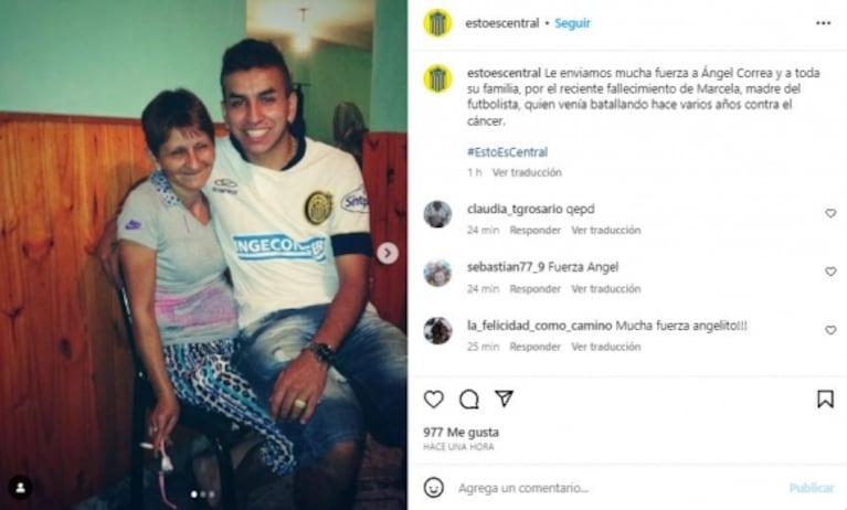 Dolor en la Selección Argentina: murió la madre de Ángel Correa, víctima de una cruel enfermedad