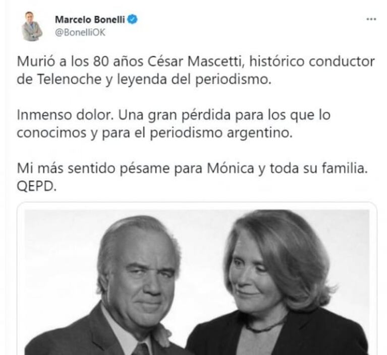 Dolor por la muerte de César Mascetti: los mensajes de despedida de los famosos en las redes