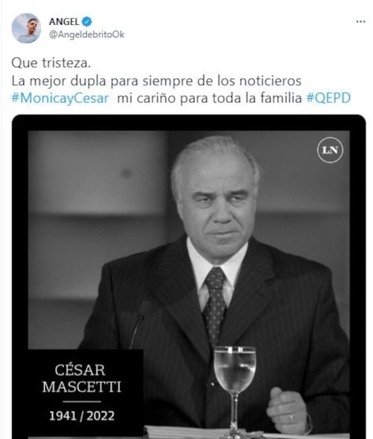 Dolor por la muerte de César Mascetti: los mensajes de despedida de los famosos en las redes