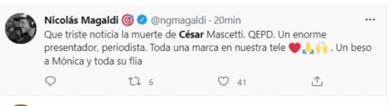 Dolor por la muerte de César Mascetti: los mensajes de despedida de los famosos en las redes