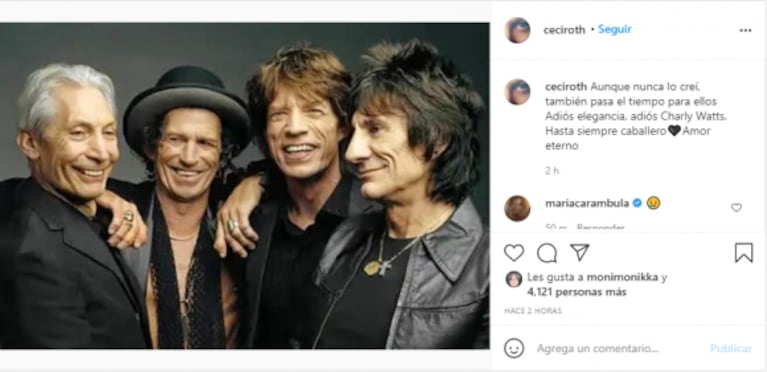 Dolor por la muerte de Charlie Watts: los mensajes de los famosos despidiendo al baterista de los Rolling Stones