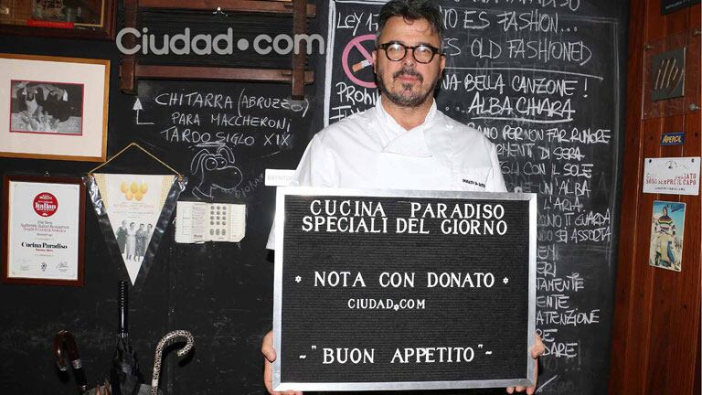 Donato De Santis en su restó, Cucina Paradiso (Fotos: Movilpress). 