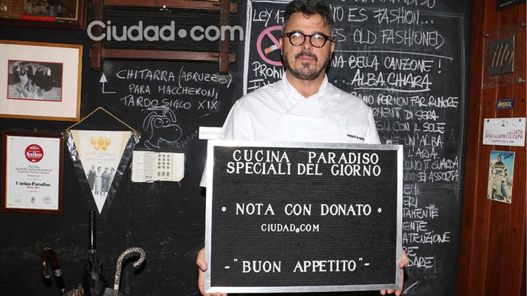 Donato De Santis en su restó, Cucina Paradiso (Fotos: Movilpress). 