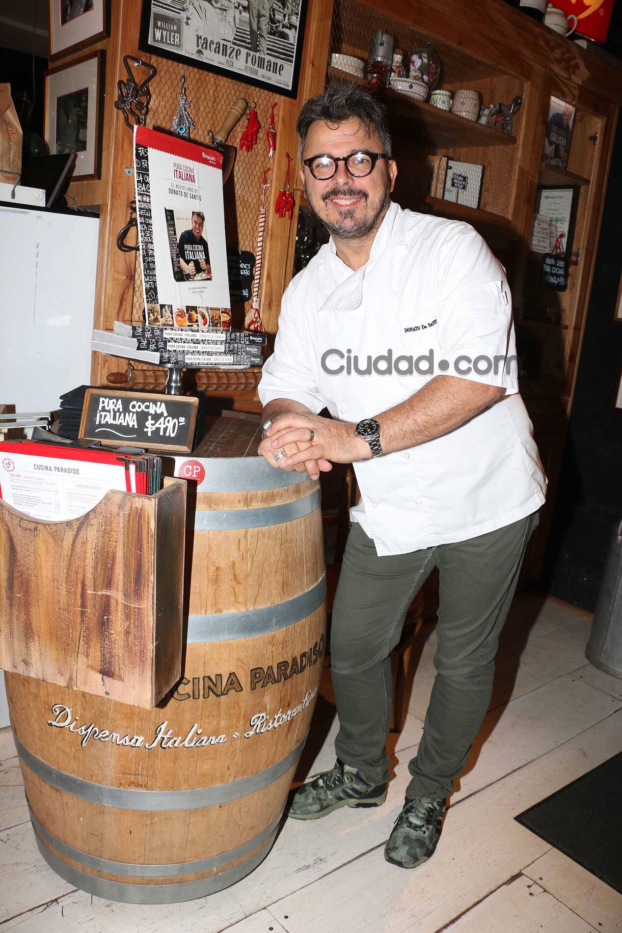 Donato De Santis en su restó, Cucina Paradiso (Fotos: Movilpress). 