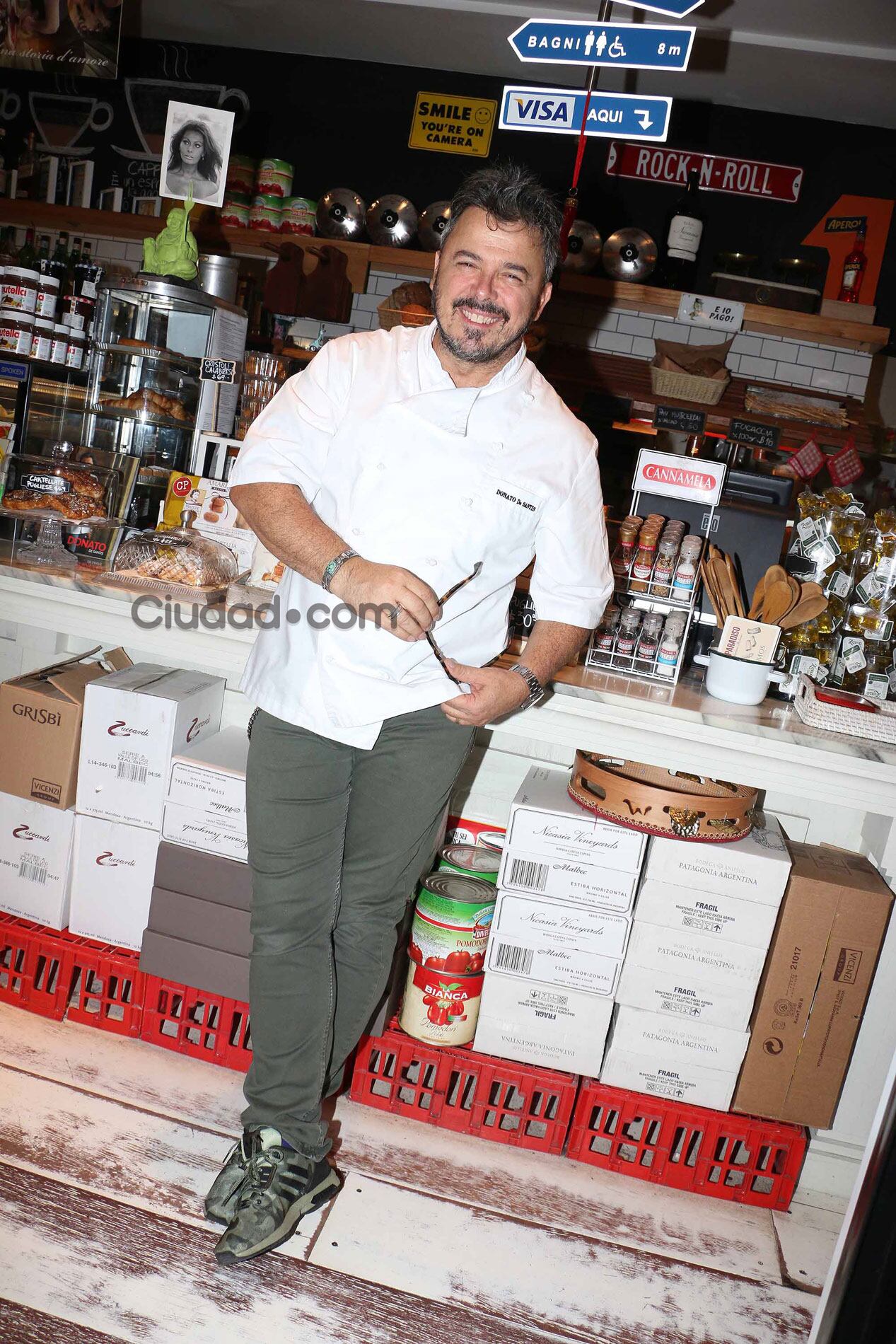 Donato De Santis en su restó, Cucina Paradiso (Fotos: Movilpress). 