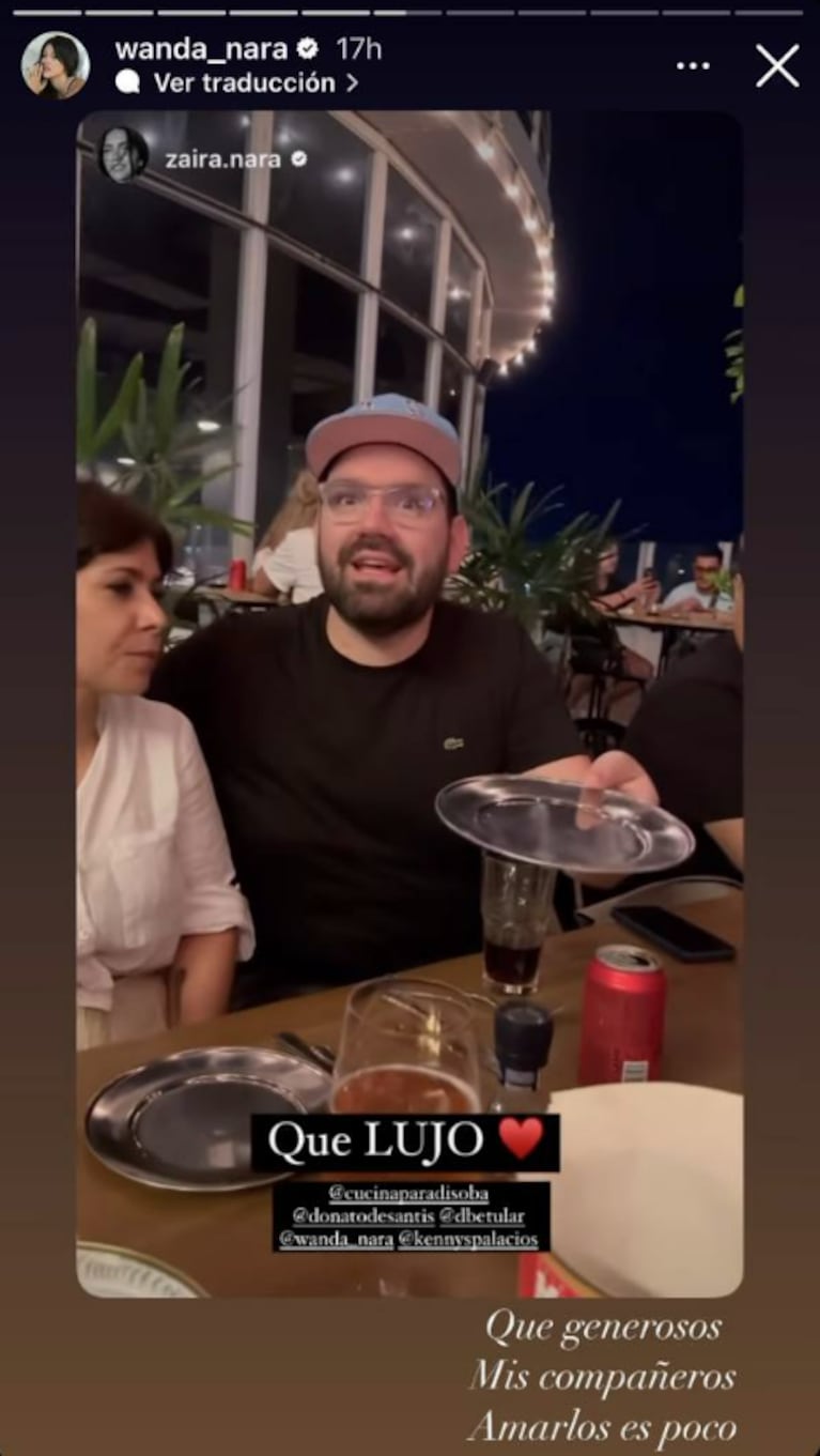 Donato de Santis les preparó a Wanda y Zaira Nara una pizza de Nutella