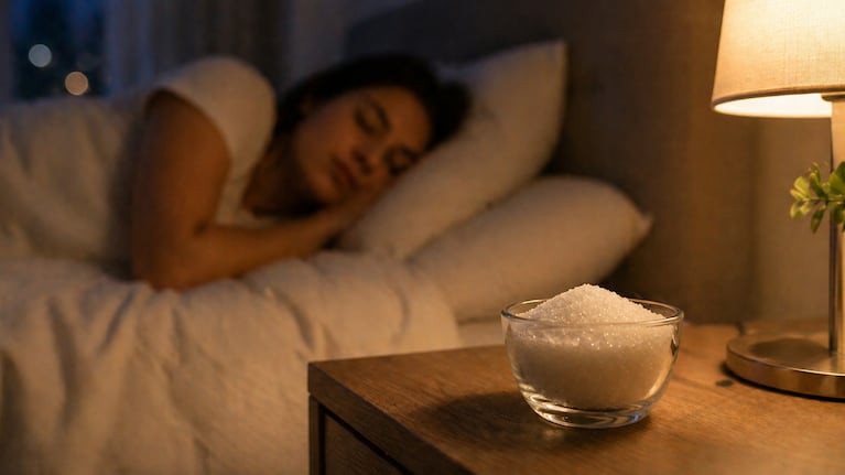 Dormir con azúcar en la mesita de luz favorece el descanso, según el Feng Shui. Foto: (Imagen creada con IA)
