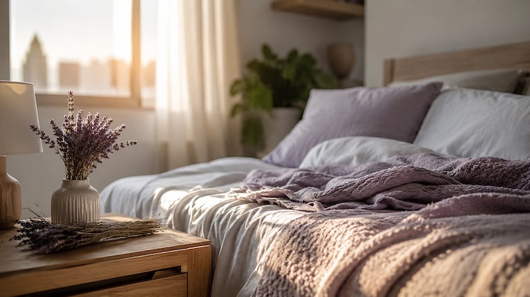 Dormir con flores de lavanda reduce la activación del sistema nervioso simpático. Foto: IA