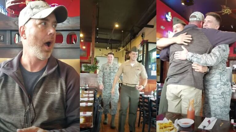 Dos soldados sorprenden a su padre por su 50 cumpleaños haciendo realidad su único deseo