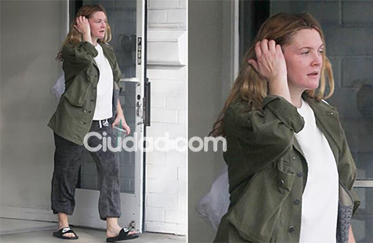Drew Barrymore y su súper casual look. (Foto: Grosby Group)