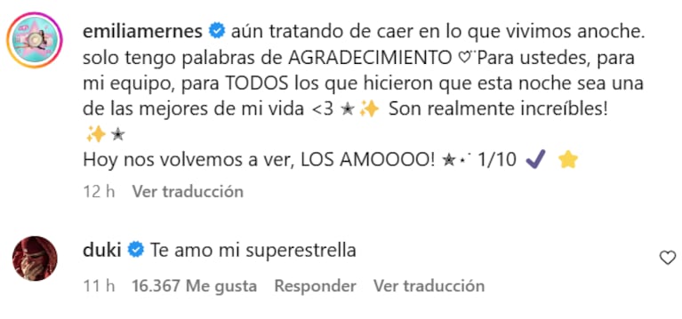 Duki acompañó a Emilia Mernes en el Movistar Arena: su sensual performance arriba del escenario