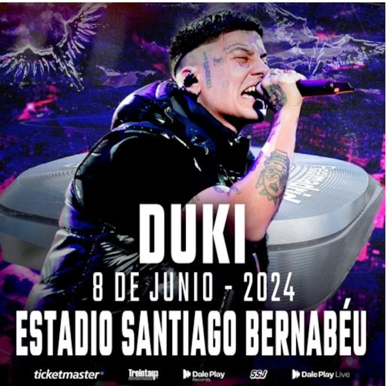 Duki arrasa en venta de entradas para su histórico show en el Santiago Bernabeu de Madrid