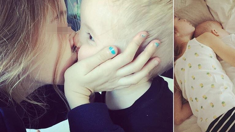 ¡Dulces! El tierno beso de Lorenzo Tinelli y su hermana Helena