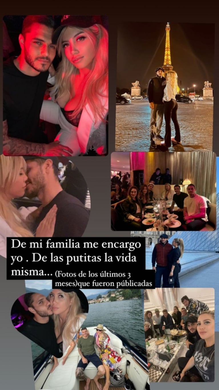 Durísima respuesta de Wanda Nara tras el descargo de China Suárez: "De mi familia me encargo yo, de las put... la vida misma"