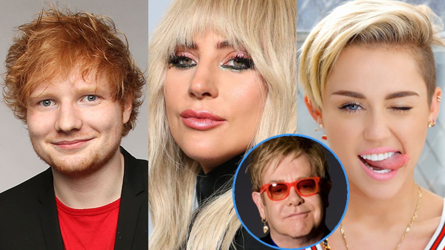 Ed Sheeran, Lady Gaga y Miley Cyrus, juntos en un disco con temas de Elton John