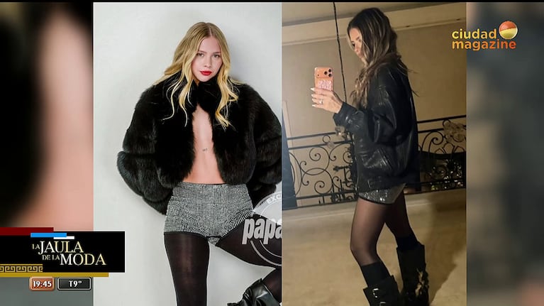 Ekaterina Ojeda y la China Suárez coincidieron en sus looks (Foto: captura de La Jaula de la Moda)
