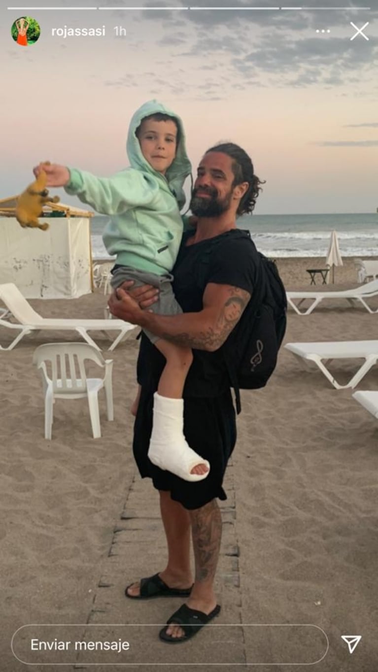 El accidentado comienzo de vacaciones de Sabrina Rojas y Luciano Castro con sus hijos: "Así empezamos"