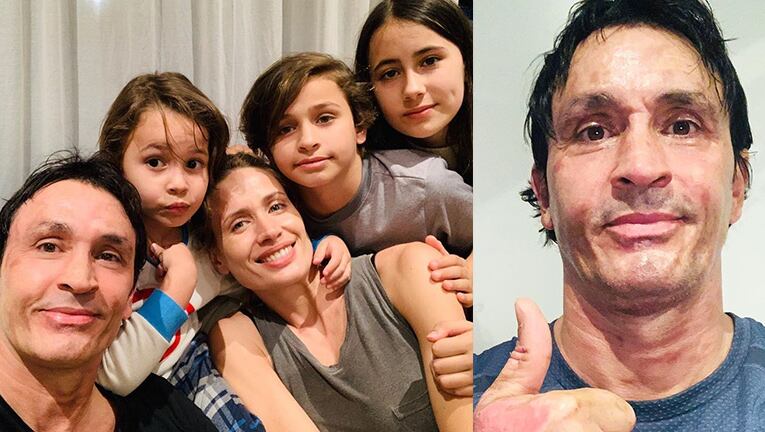 El actor se mostró positivo y en familia.