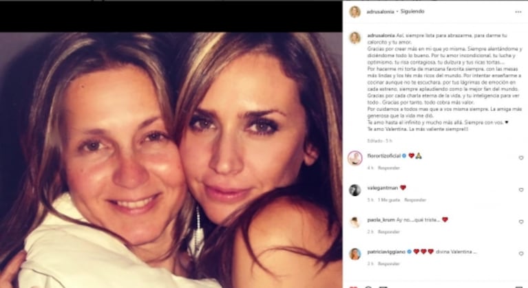 El adiós de Adriana Salonia a Valentina Fernández de Rosa: "La amiga más generosa que la vida me dio"
