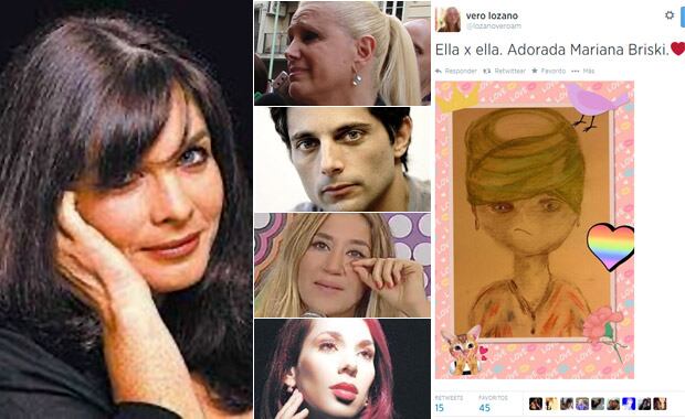 El adiós de los famosos a Mariana Briski. (Fotos: archivo Web y Twitter)