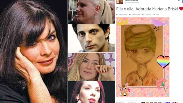 El adiós de los famosos a Mariana Briski. (Fotos: archivo Web y Twitter)
