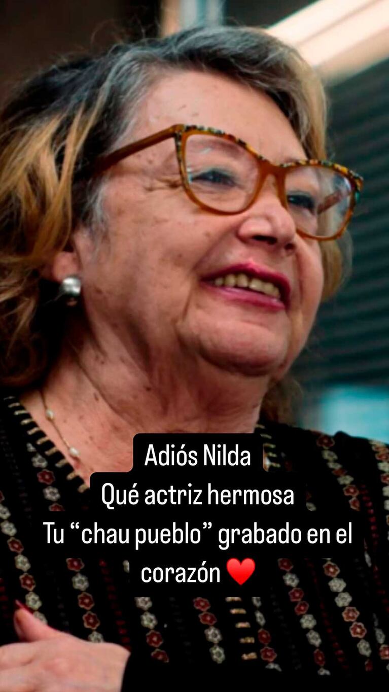 El adiós de Pilar Gamboa a Nilda Sindaco  (Foto:Instagram/pilargamboaa)