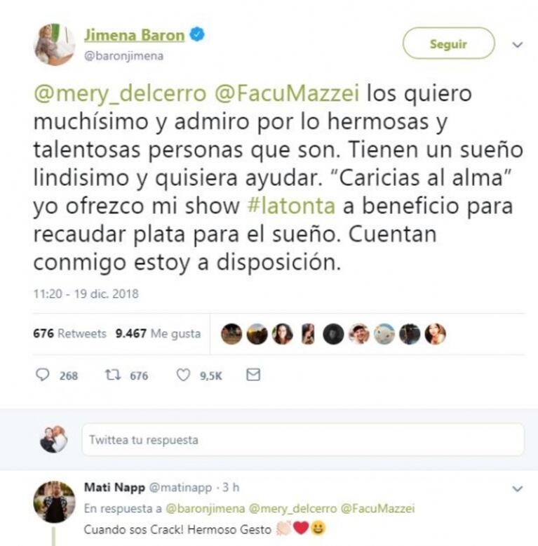 El admirable gesto de Jimena Barón con Mery del Cerro, tras vencerla en la semifinal de ShowMatch