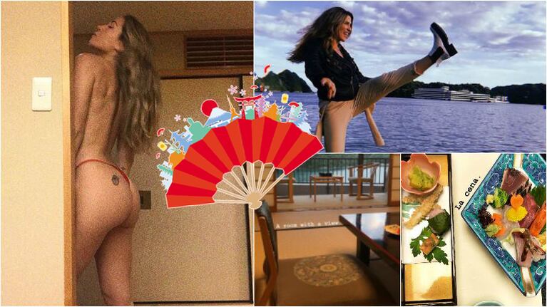 El álbum de fotos de Jimena Barón en Japón: foto casi al desnudo, deliciosos platos y paisajes increíbles