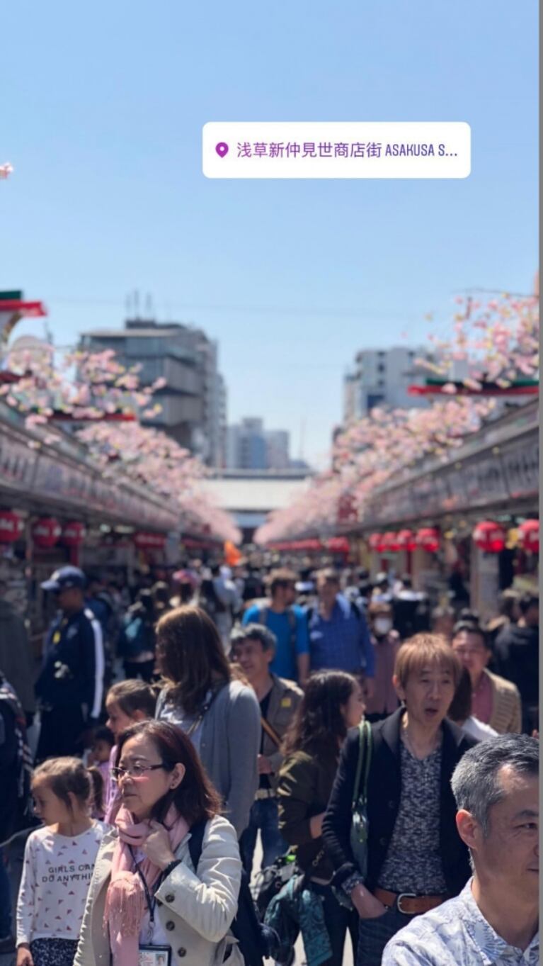 El álbum de fotos de las exóticas vacaciones de Franco Masini en Japón y su "problema" para comer con palitos