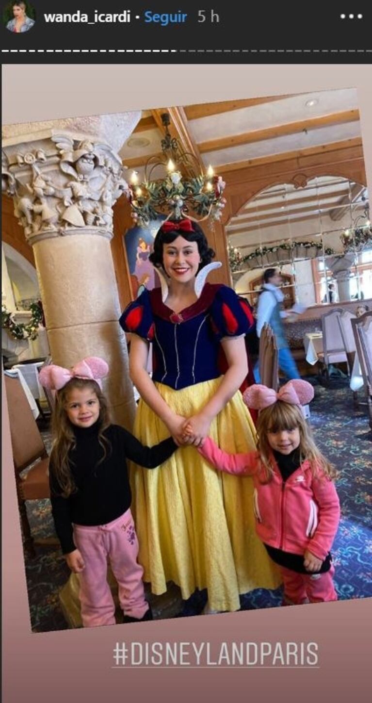 El álbum de fotos de Wanda Nara en Disneyland Paris con sus hijas: "El lugar más mágico"