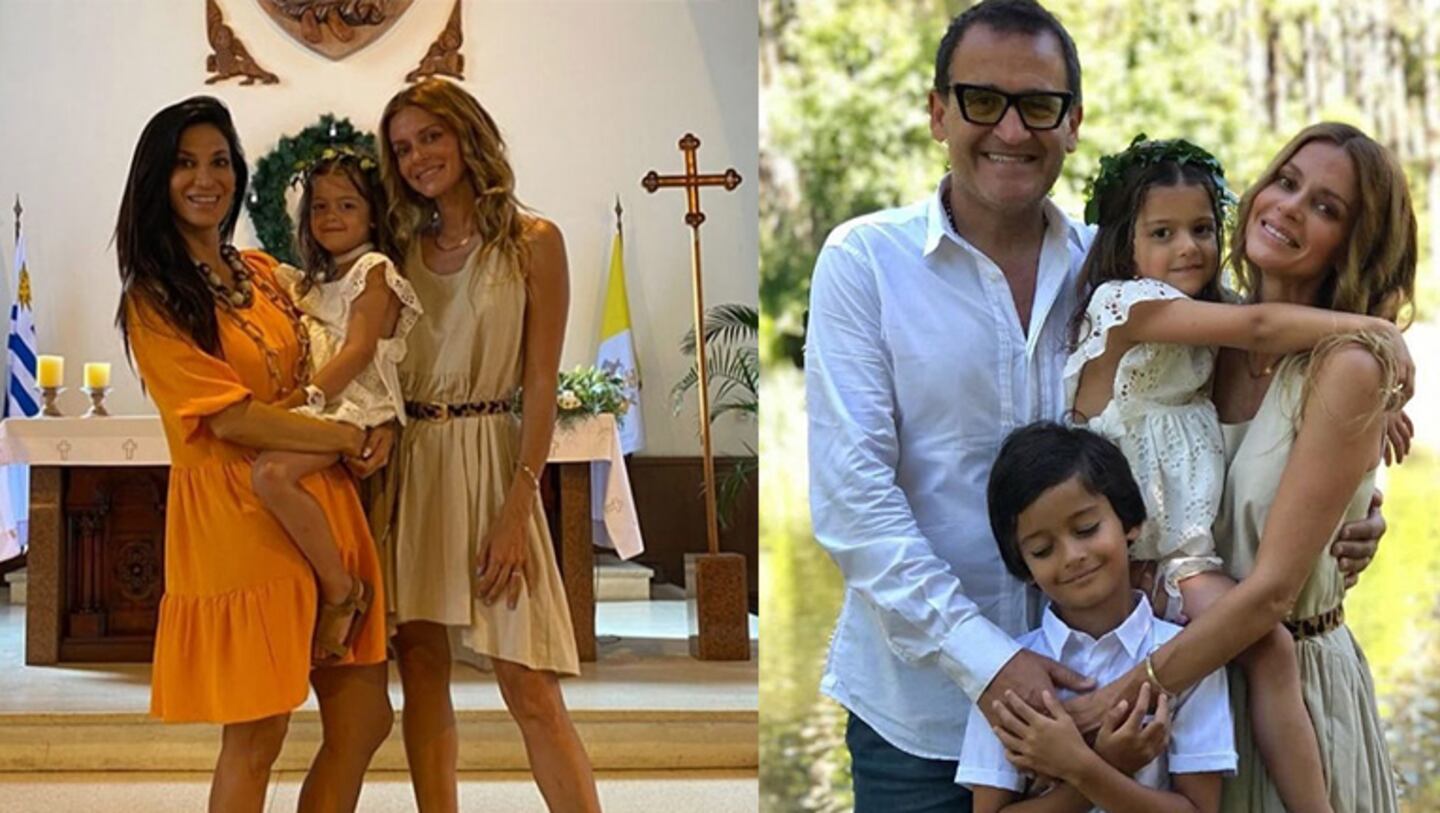 El álbum de fotos del bautismo de Joaquina, la hija de Vanina Escudero y Álvaro Navia.