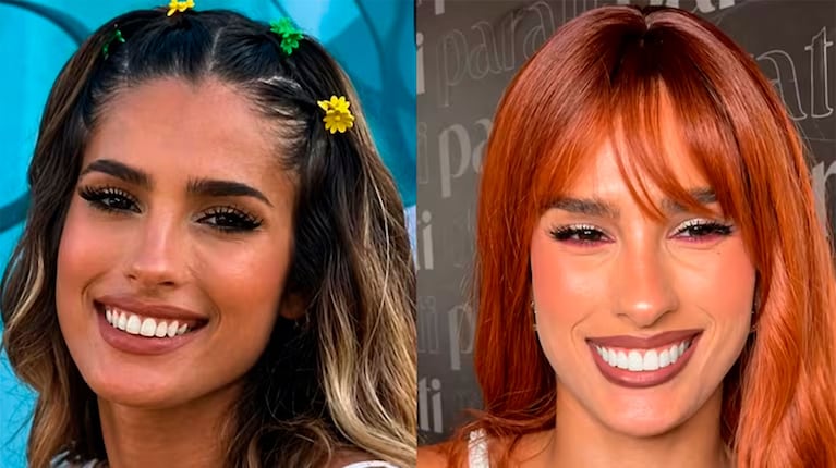 El antes y el después de Julieta Poggio tras su cambio estético en su dentadura (Fotos: redes sociales).