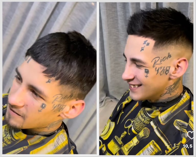 El antes y el después de L-Gante con nuevo look, tras salir de la cárcel.