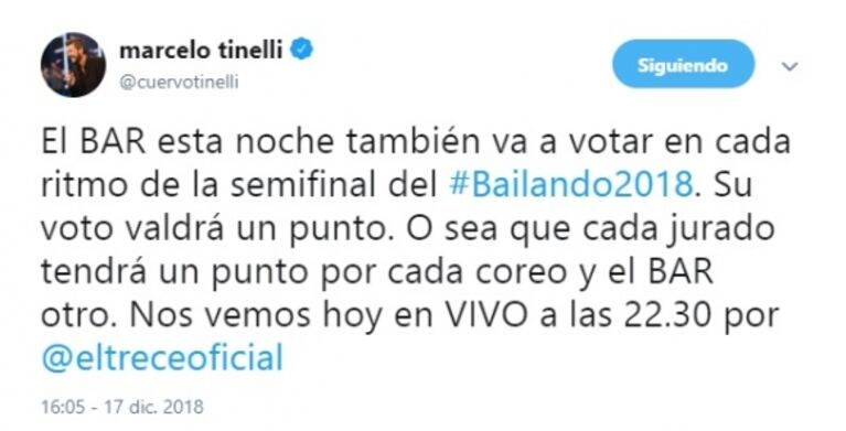 El anuncio de Marcelo Tinelli sobre la forma de evaluar a los participantes en las semifinales del Bailando