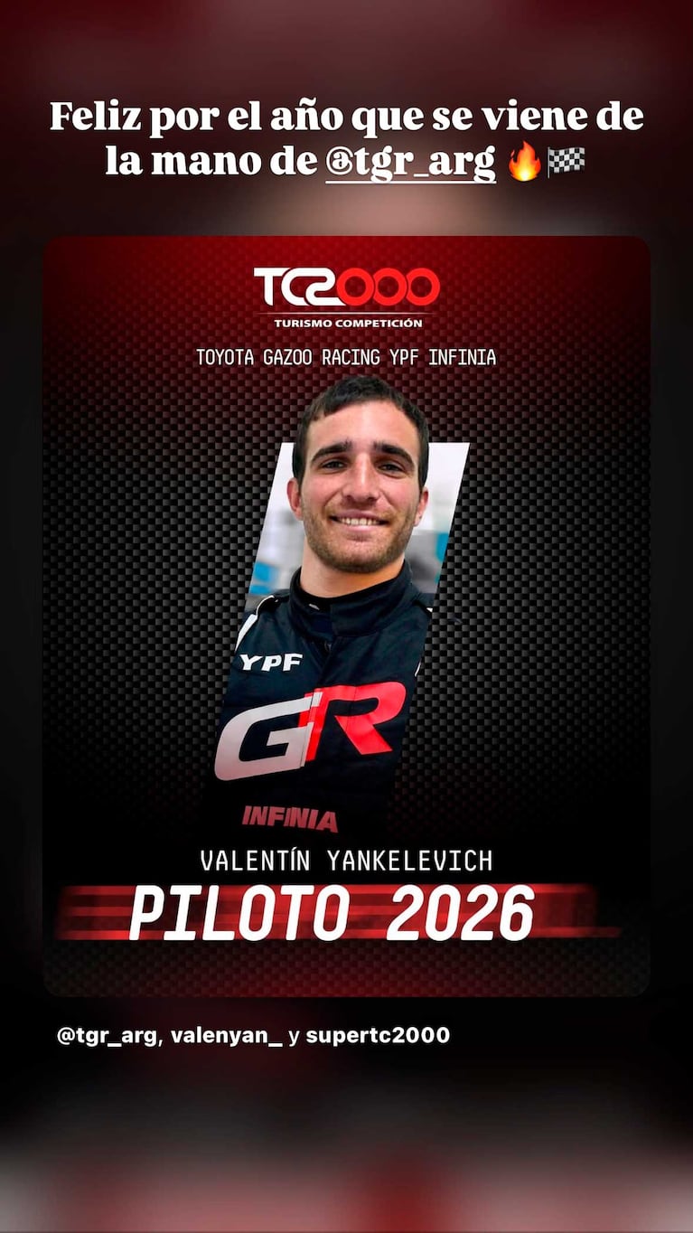 El anuncio de Valentín Yan  (Foto: Instagram @valenyan_)