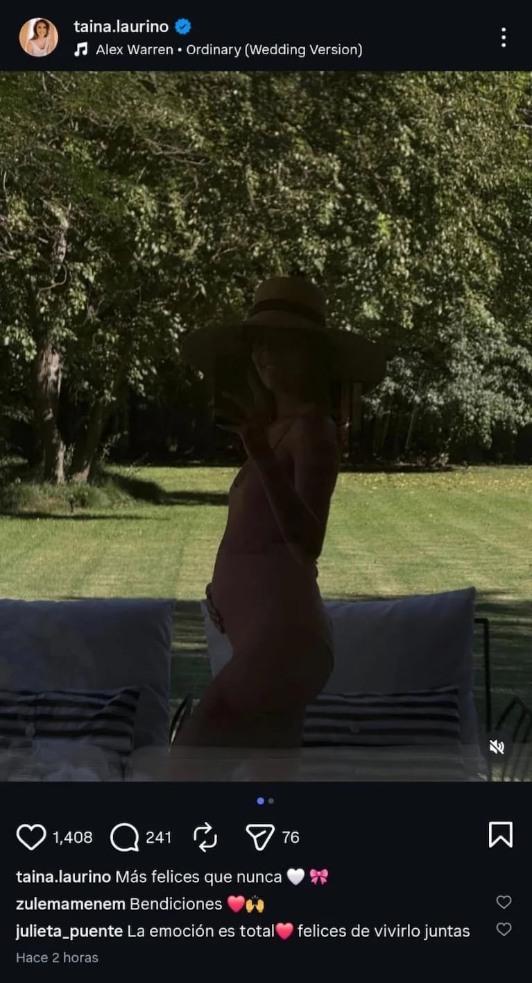 El anuncio en Instagram de Taína, la hija de Anamá Ferreira.