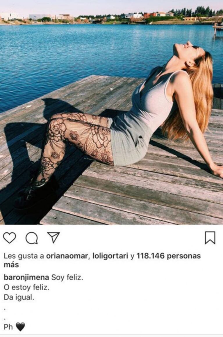 El apasionado fin de semana de Jimena Barón y Rodrigo Romero: fotos a puro mimo y mensaje hot