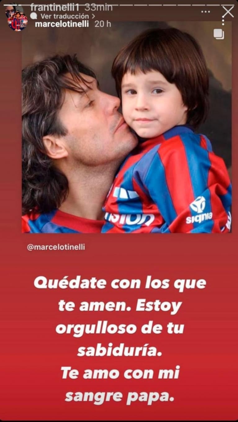 El apoyo de Francisco Tinelli a Marcelo por su renuncia a San Lorenzo: "Orgulloso de tu sabiduría"