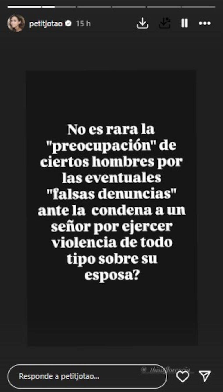 El apoyo de Julieta Ortega a Julieta Prandi tras la condena a Claudio Contardi
| Créditos: Instagram @petitjotao