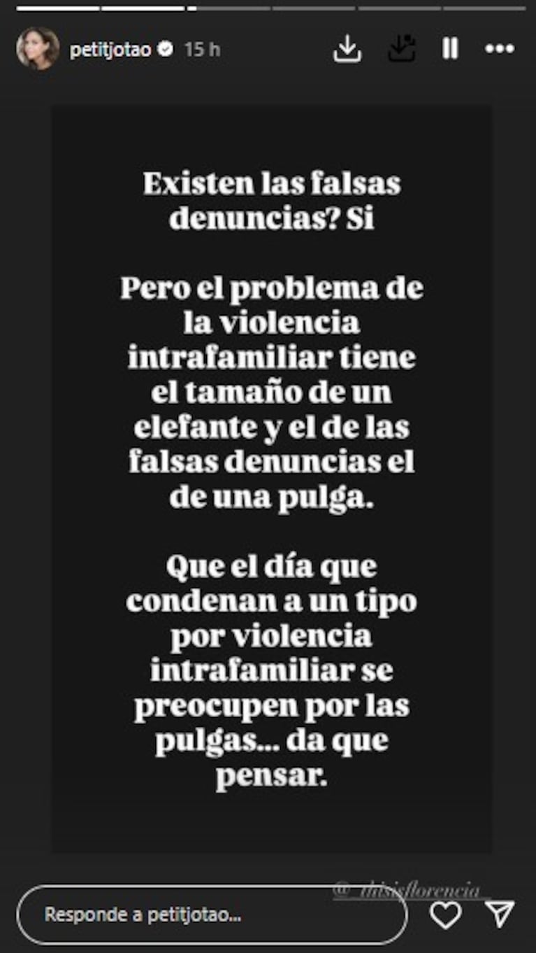 El apoyo de Julieta Ortega a Julieta Prandi tras la condena a Claudio Contardi
| Créditos: Instagram @petitjotao