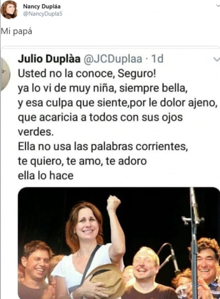 El apoyo del padre de Nancy Dupláa a su hija, tras las críticas por sus fotos en Mallorca: "Usted seguro no la conoce"