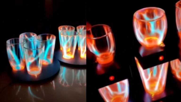 El artista ruso Zerg Dragonymous transforma unos simples vasos en un espectáculo lumínico gracias a la ciencia