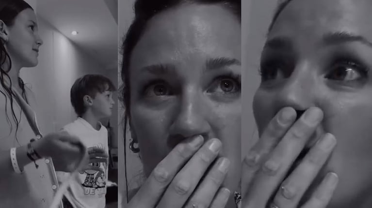 El ataque de fobia de Paula Chaves por una cucaracha y la reacción de sus hijos (captura de Instagram)