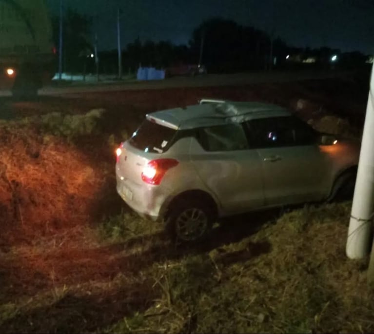 El auto de Tato Algorta tras el accidente en Uruguay.